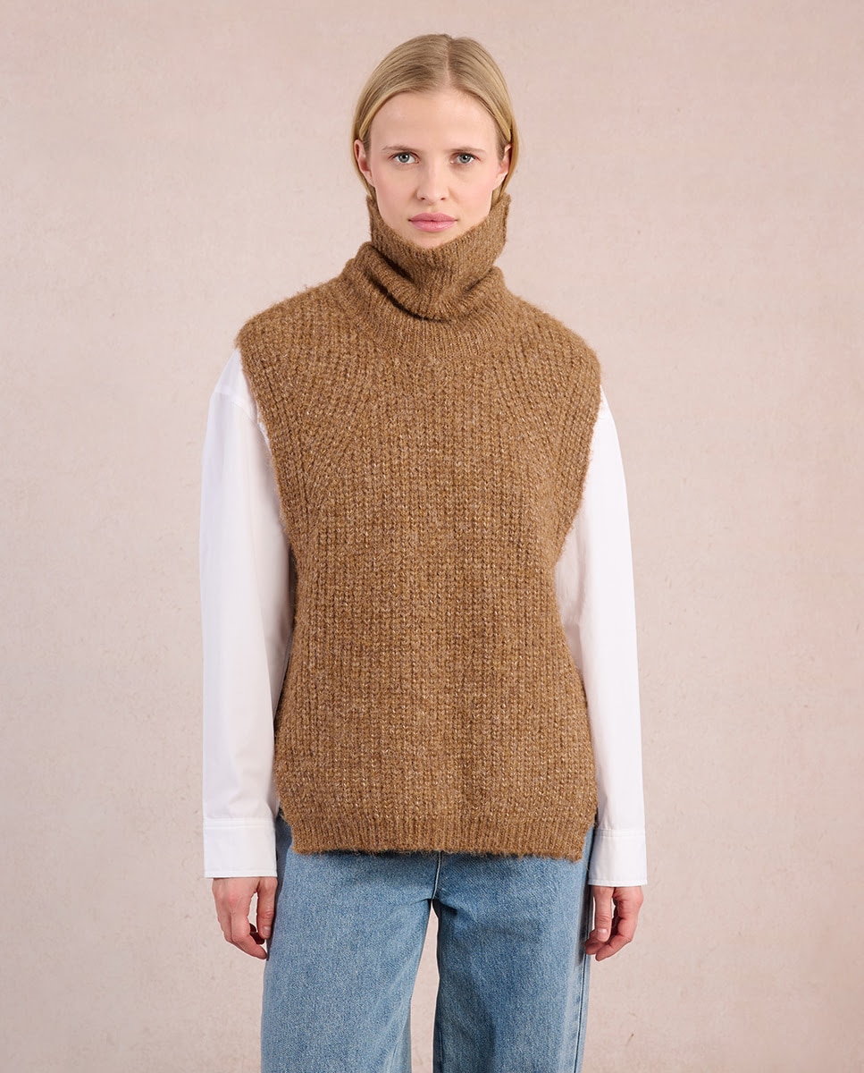Molly Bracken - Jersey de mujer sin manga con aberturas.