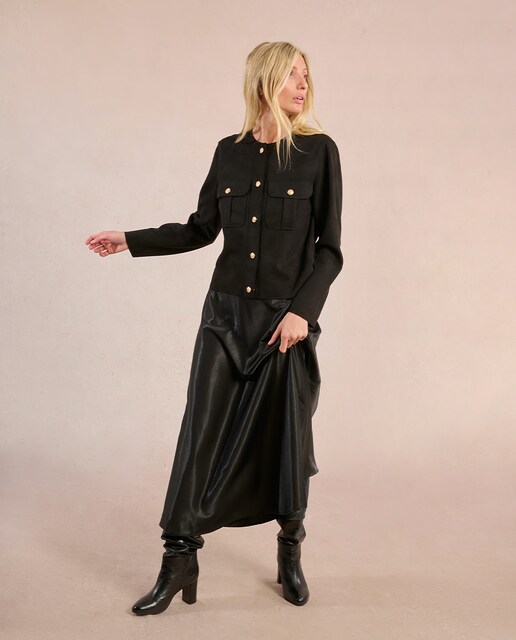 Imagen 0 de Falda larga en tejido satinado