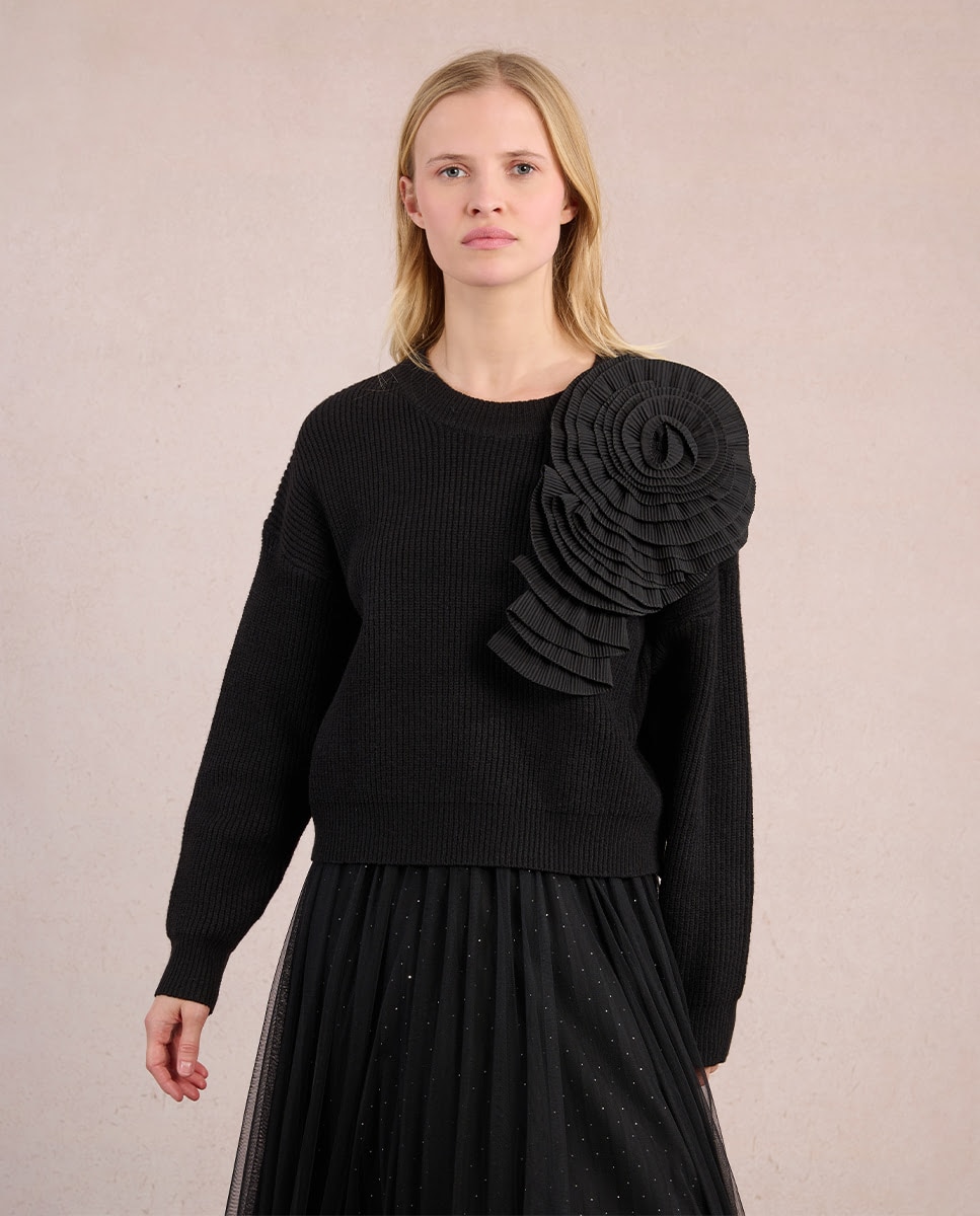 Molly Bracken - Jersey de mujer de manga larga detalle flor.