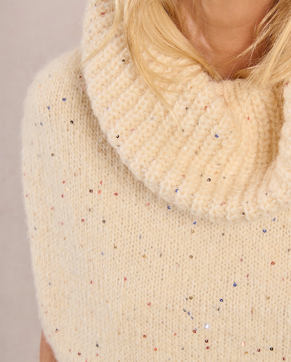Jersey de mujer de manga sisa cuallo alto - Molly Bracken - Beige Beige-4