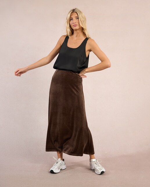 Imagen 0 de Falda larga aterciopelada