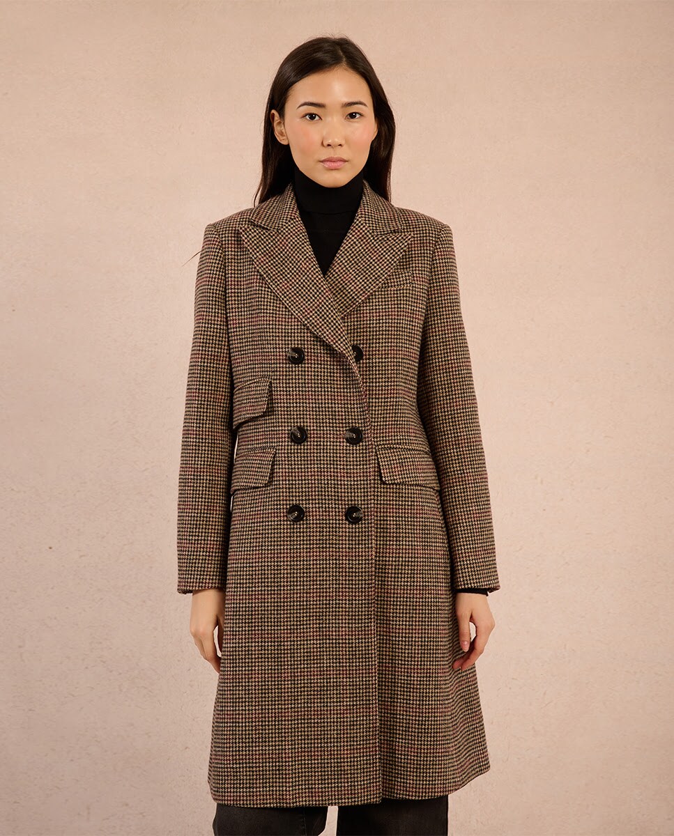 Abrigo de mujer largo estampado cuadros · Molly Bracken · El Corte