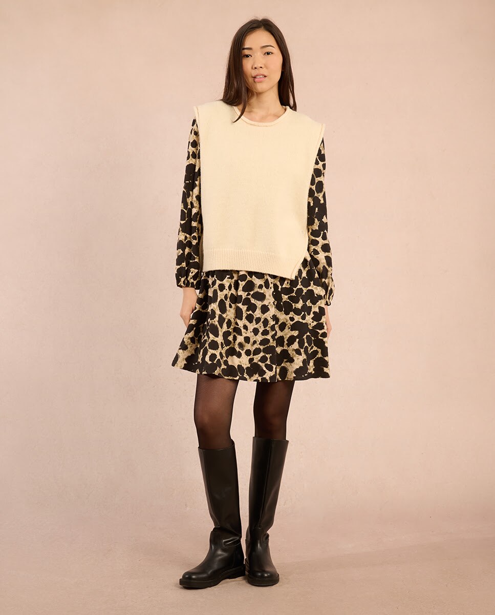 Jersey de mujer de manga sisa detalle lazo - Molly Bracken - Crema Crema-3