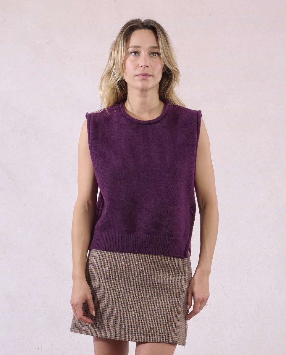 Jersey de mujer de manga sisa detalle lazo - Molly Bracken - Morado Morado-1