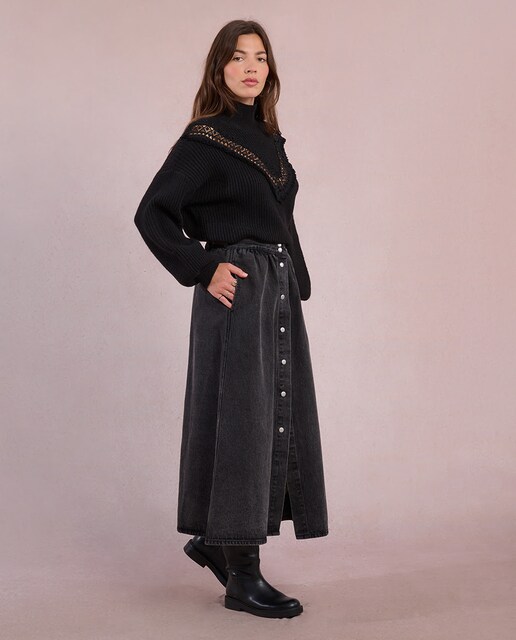 Imagen 0 de Falda larga vaquera detalle botones