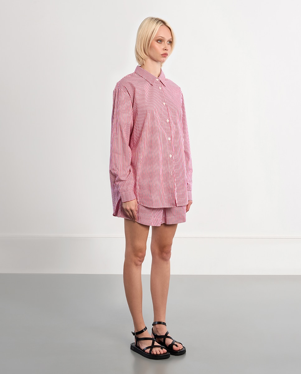 Lili Sidonio - Camisa de mujer de manga larga estampado rayas.