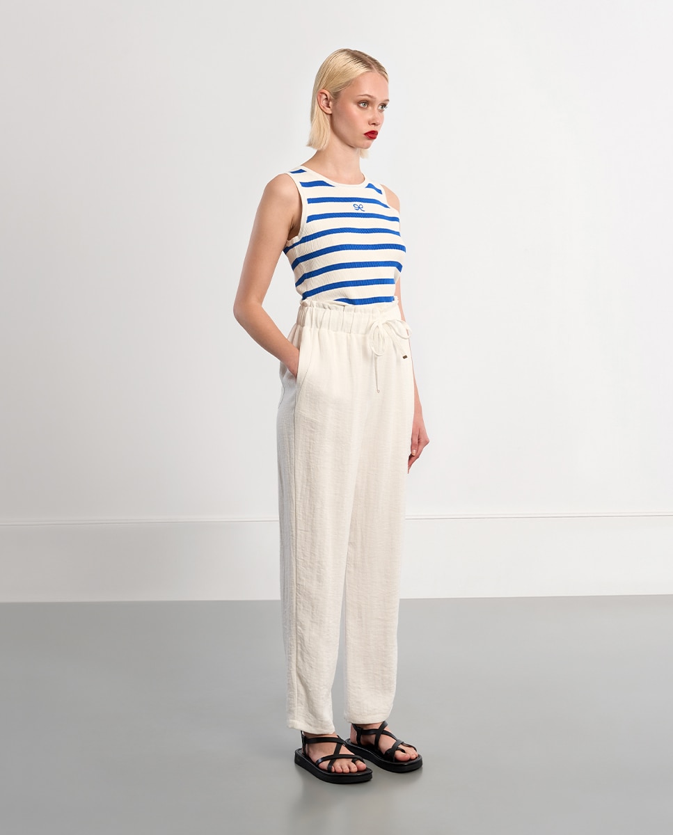 Lili Sidonio - Pantalón de mujer largo con lazada.