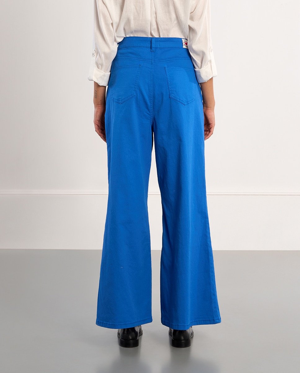 Pantalón de mujer largo acampanado - Lili Sidonio - Azul Azul-3