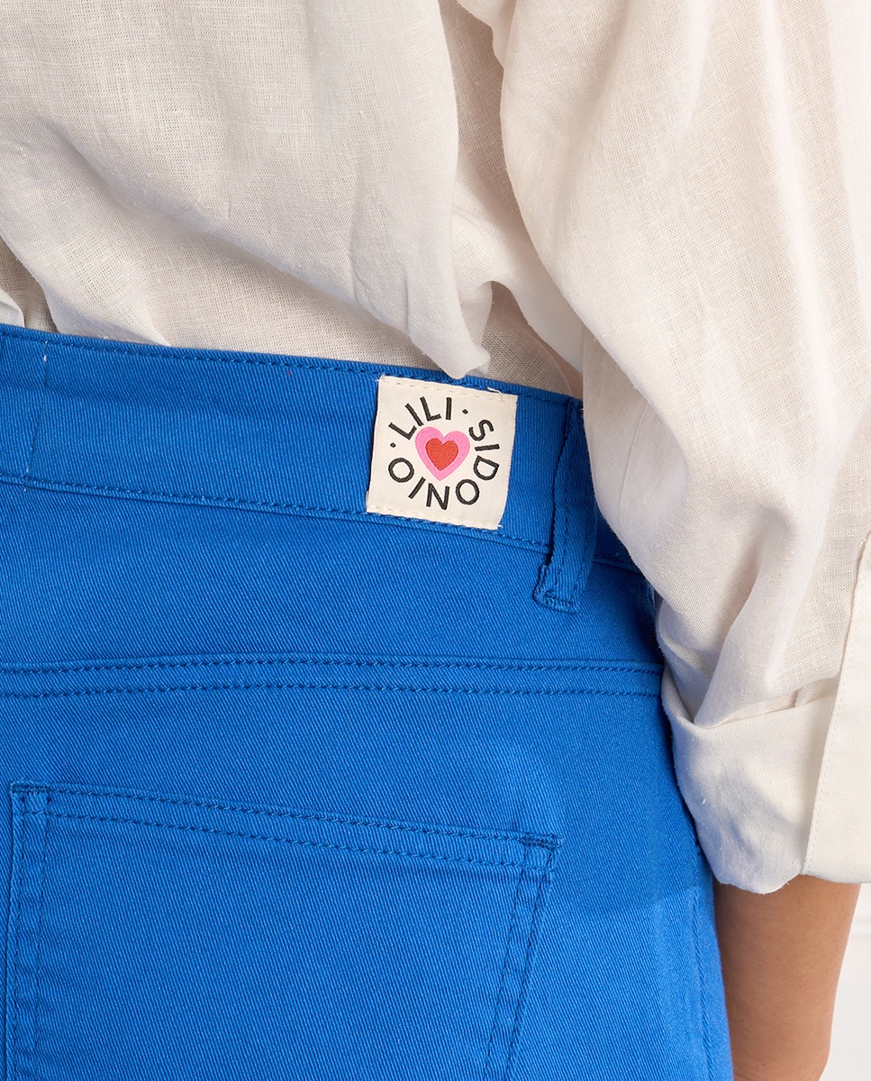 Pantalón de mujer largo acampanado - Lili Sidonio - Azul Azul-4