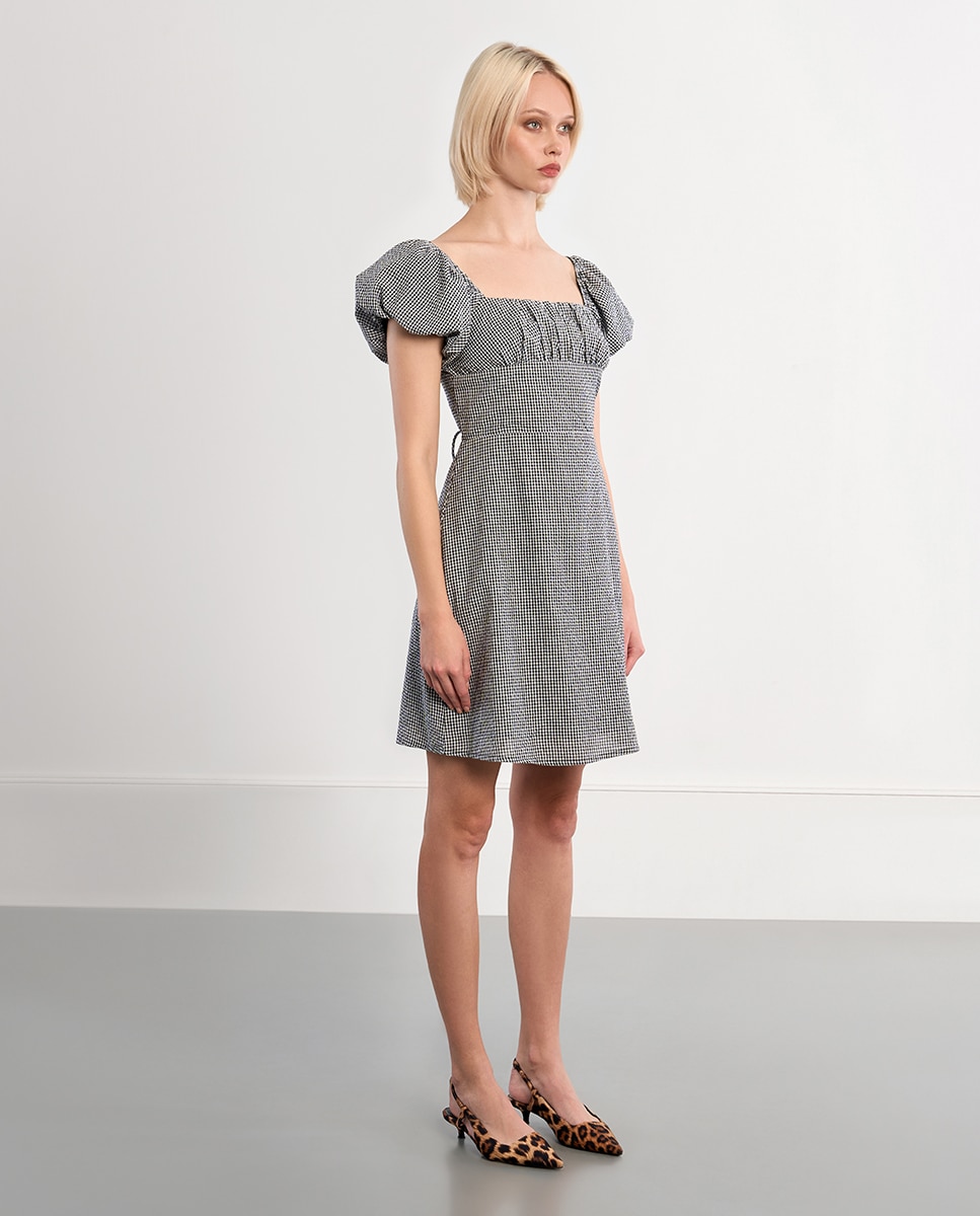 Lili Sidonio - Vestido de mujer de manga corta estampado vichy.