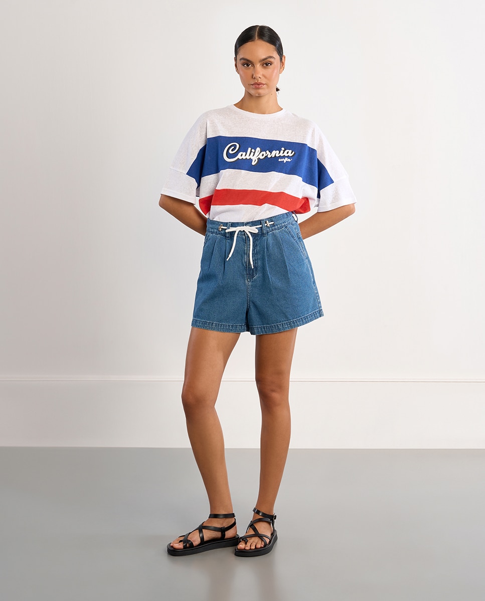 Lili Sidonio - Short de mujer corto vaquero con lazada.