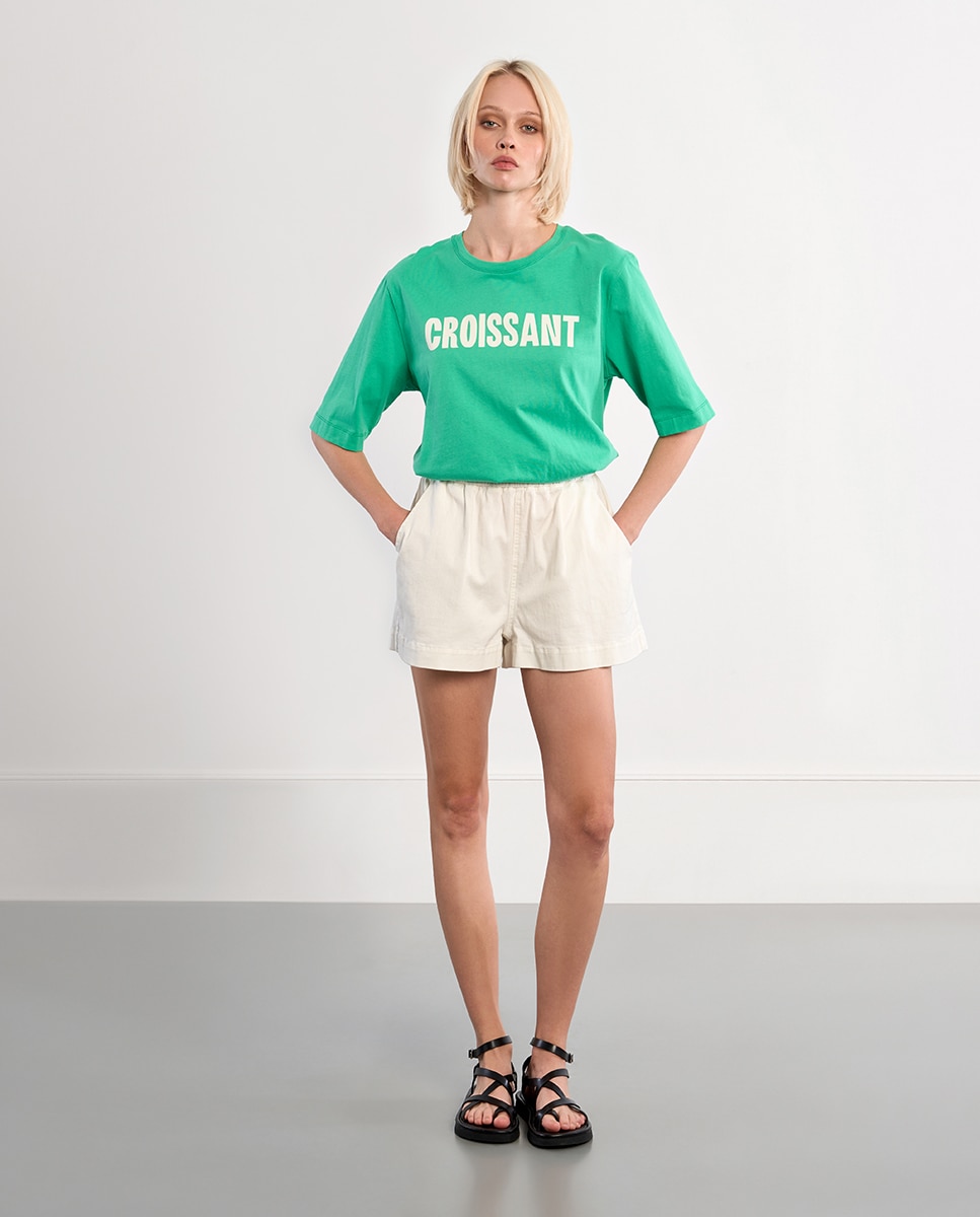 Camiseta de mujer de manga corta con estampado - Lili Sidonio - Verde Verde-1