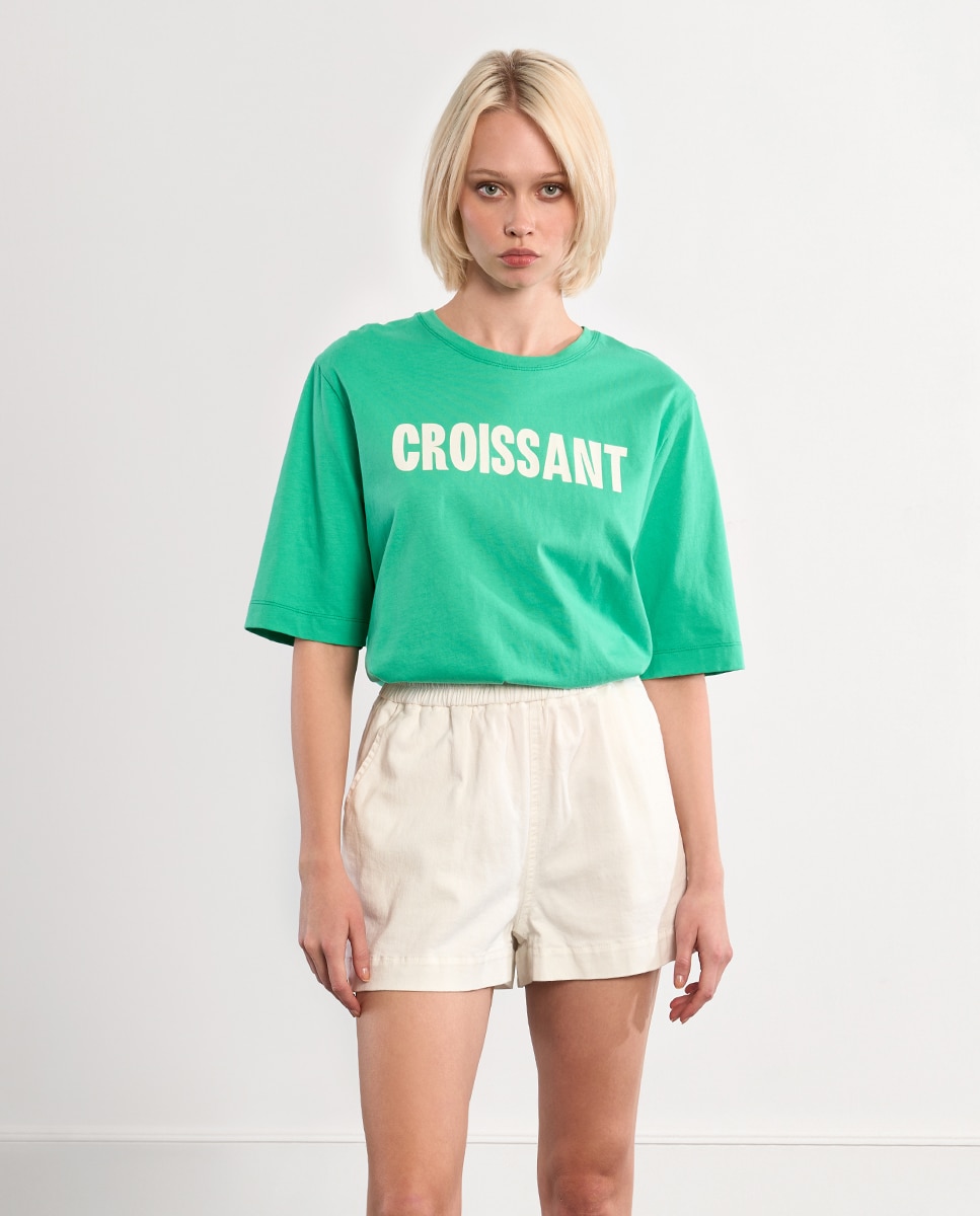 Camiseta de mujer de manga corta con estampado - Lili Sidonio - Verde Verde-2
