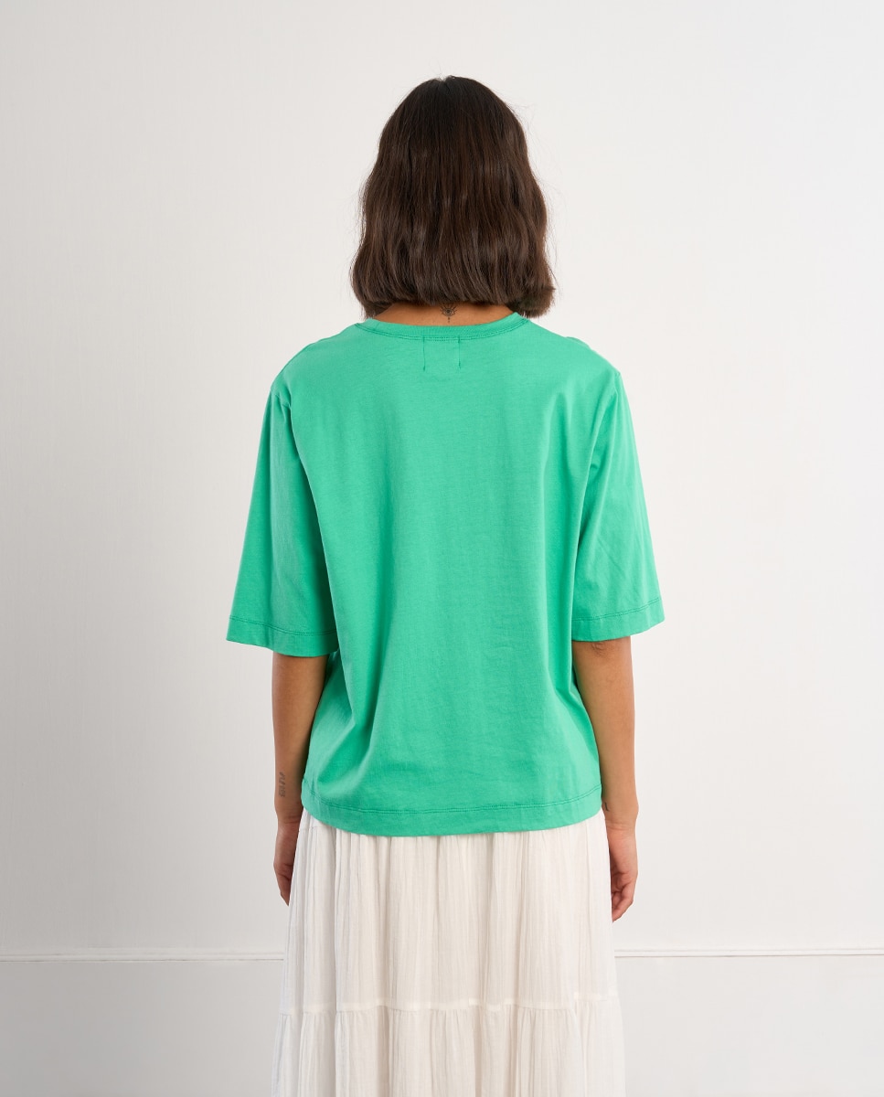 Camiseta de mujer de manga corta con estampado - Lili Sidonio - Verde Verde-3