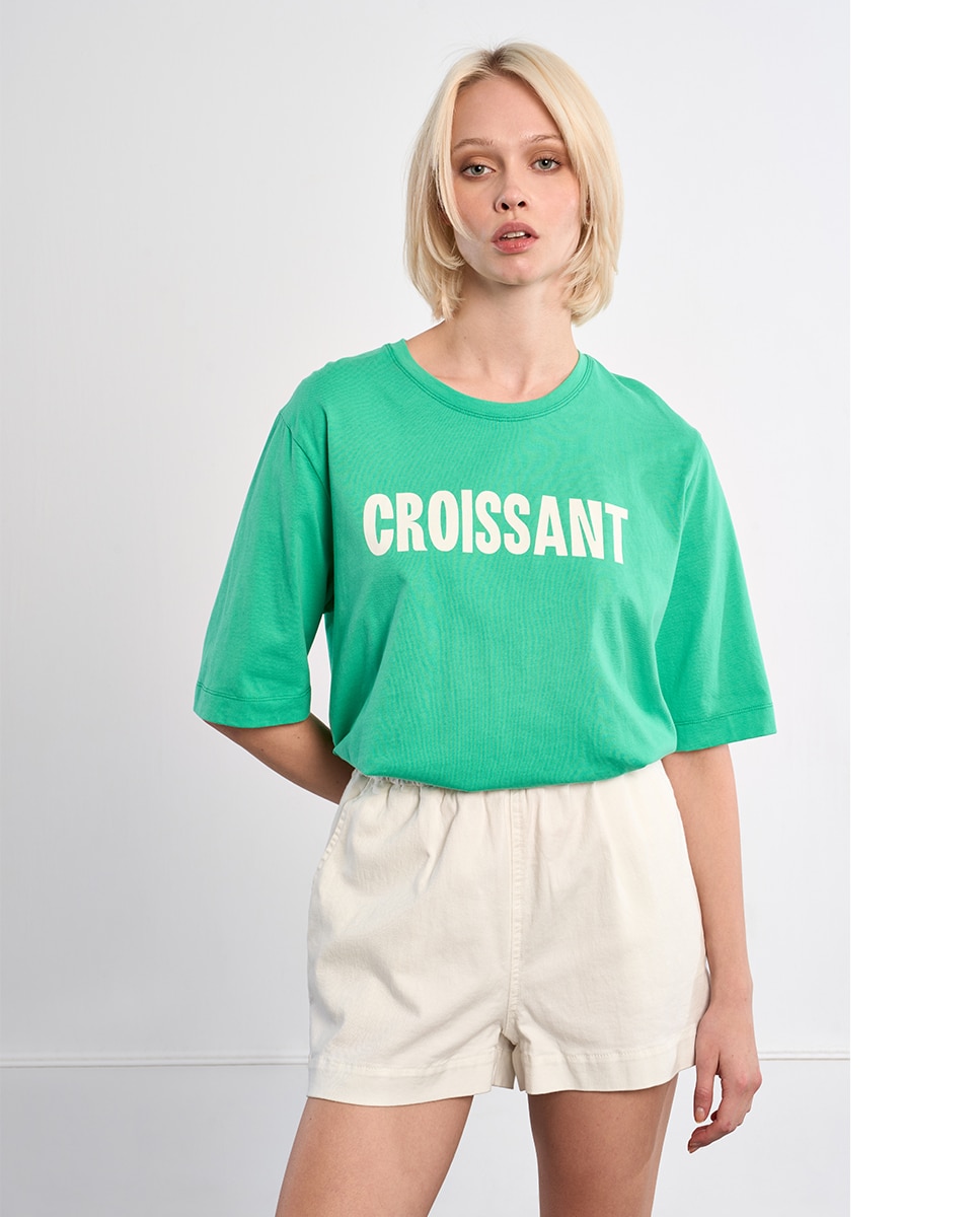 Camiseta de mujer de manga corta con estampado - Lili Sidonio - Verde Verde-4