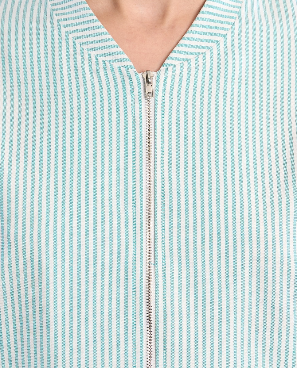 Bomber de mujer de manga larga estampado rayas - Lili Sidonio - Verde menta Verde menta-4