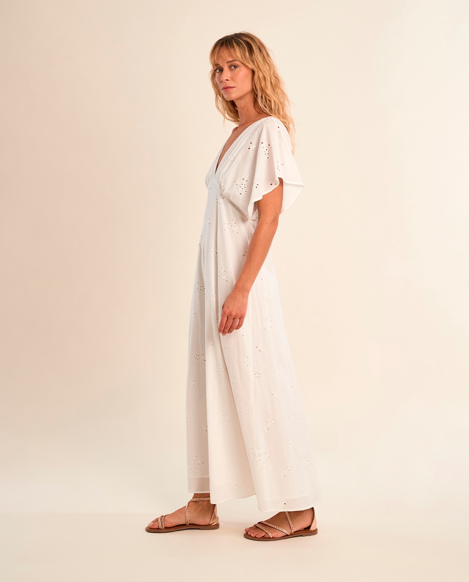Molly Bracken - Vestido largo de manga corta mariposa.