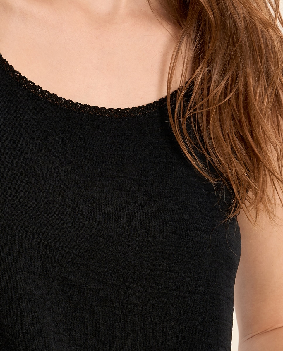 Top de mujer lencero de tirantes - Molly Bracken - Negro Negro-5