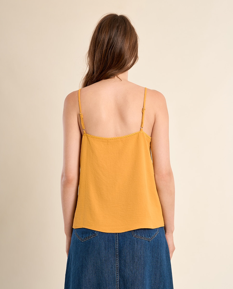 Top de mujer lencero de tirantes - Molly Bracken - Amarillo Amarillo-3