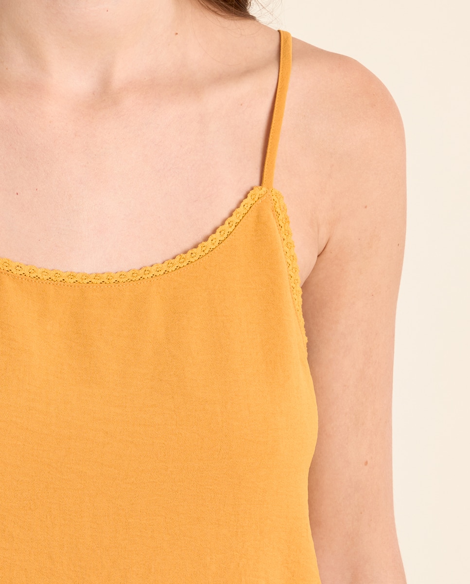 Top de mujer lencero de tirantes - Molly Bracken - Amarillo Amarillo-5
