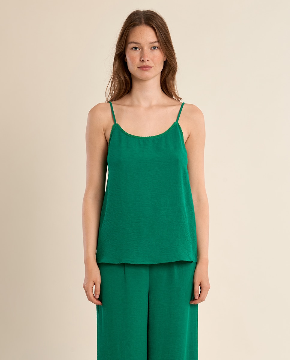 Top de mujer lencero de tirantes - Molly Bracken - Verde Verde-2