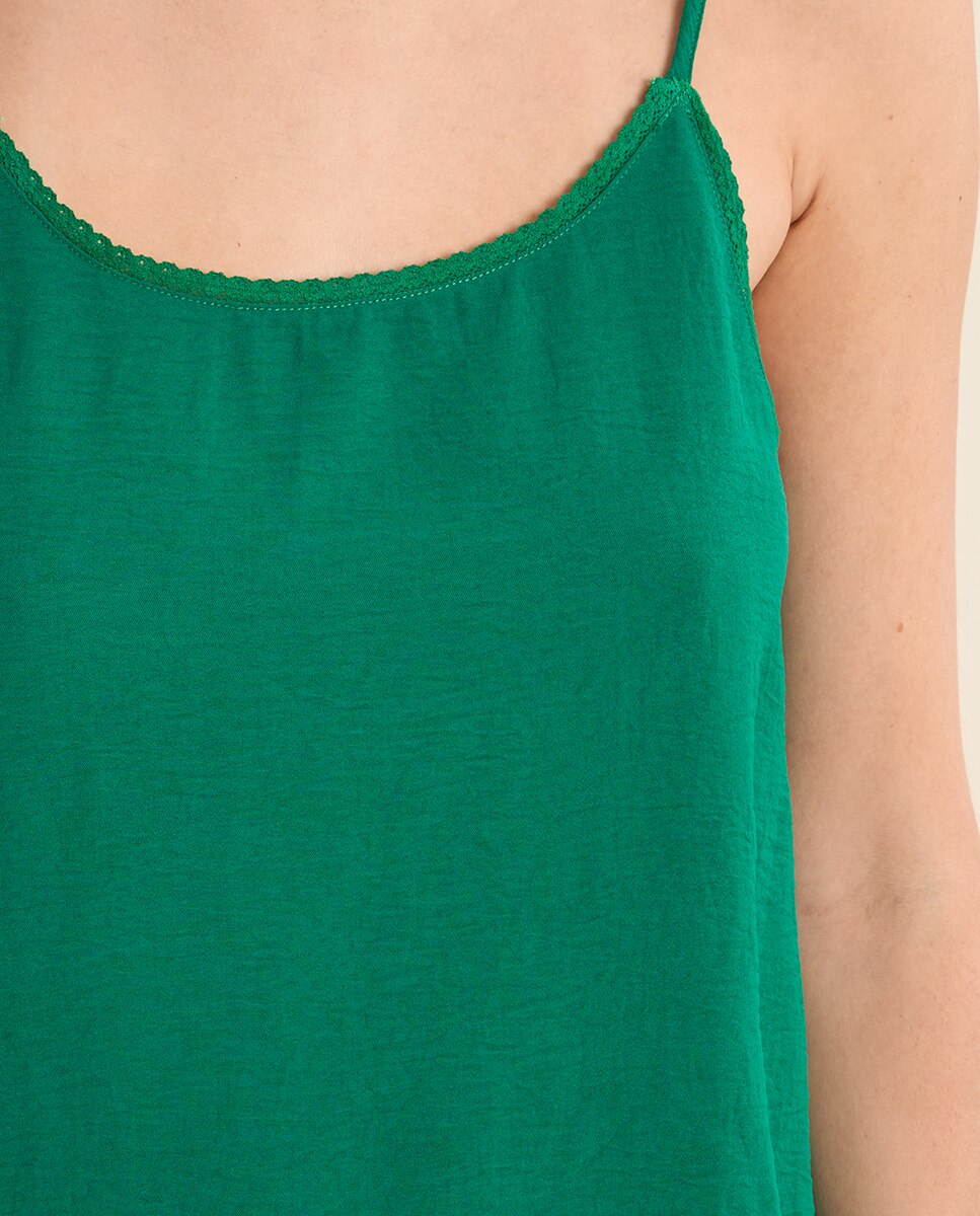Top de mujer lencero de tirantes - Molly Bracken - Verde Verde-5