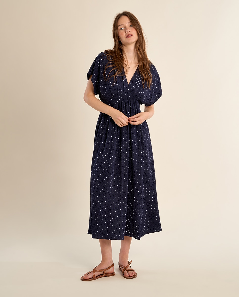 Molly Bracken - Vestido largo de manga mariposa con estampado.