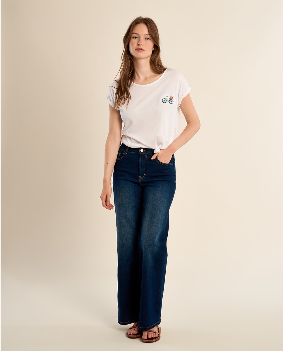 Camiseta de mujer de manga corta con estampado - Molly Bracken - Crudo Crudo-1