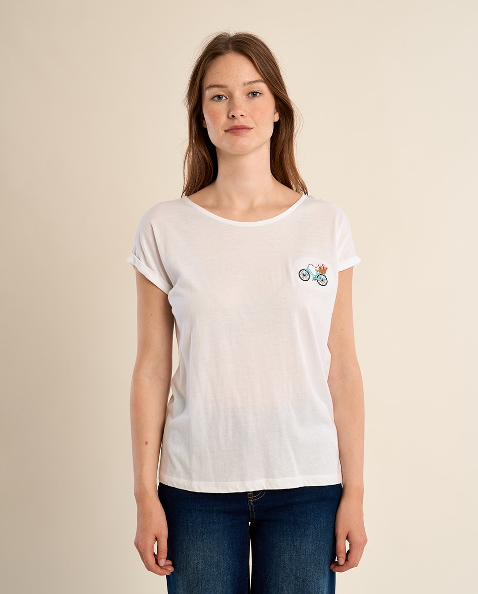 Camiseta de mujer de manga corta con estampado - Molly Bracken - Crudo Crudo-2