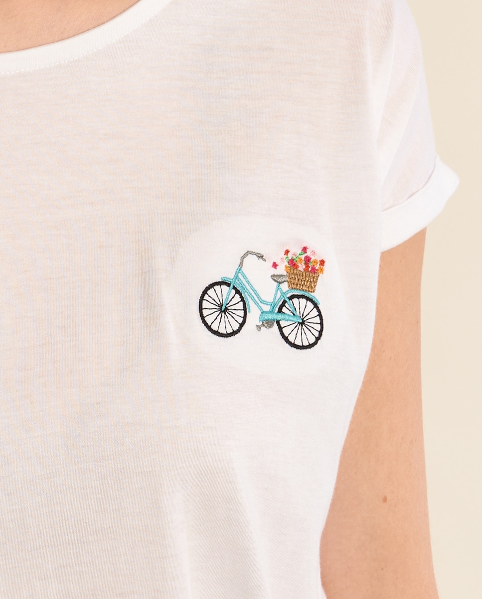Camiseta de mujer de manga corta con estampado - Molly Bracken - Crudo Crudo-5