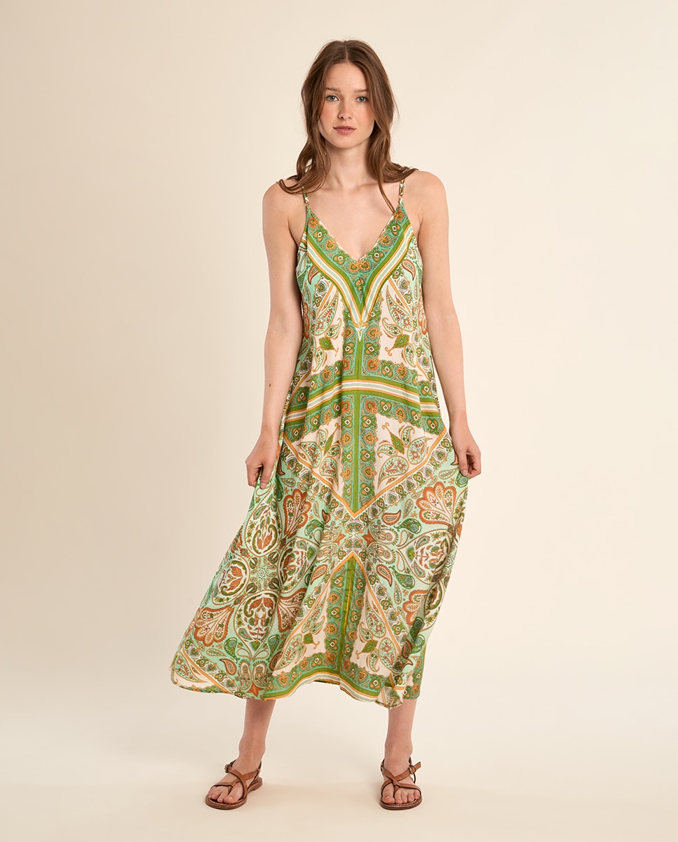 Molly Bracken - Vestido largo de tirantes con estampado.