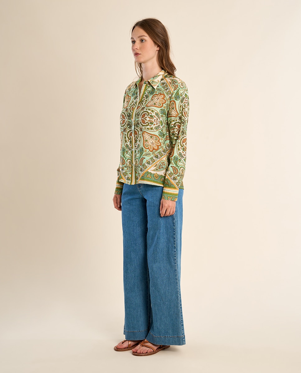 Molly Bracken - Camisa de mujer de manga larga con estampado.