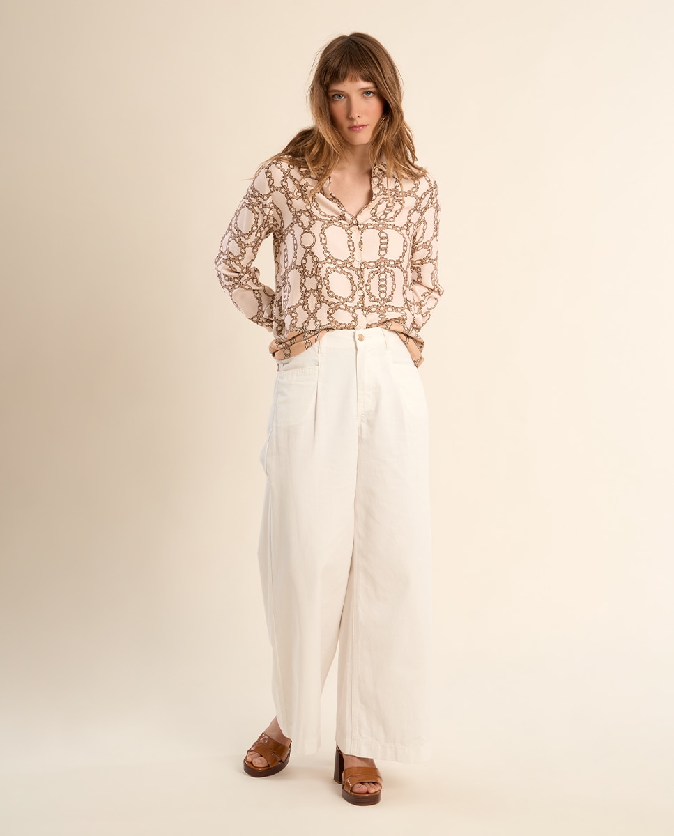 Molly Bracken - Camisa de mujer de manga larga estampado fantasía.