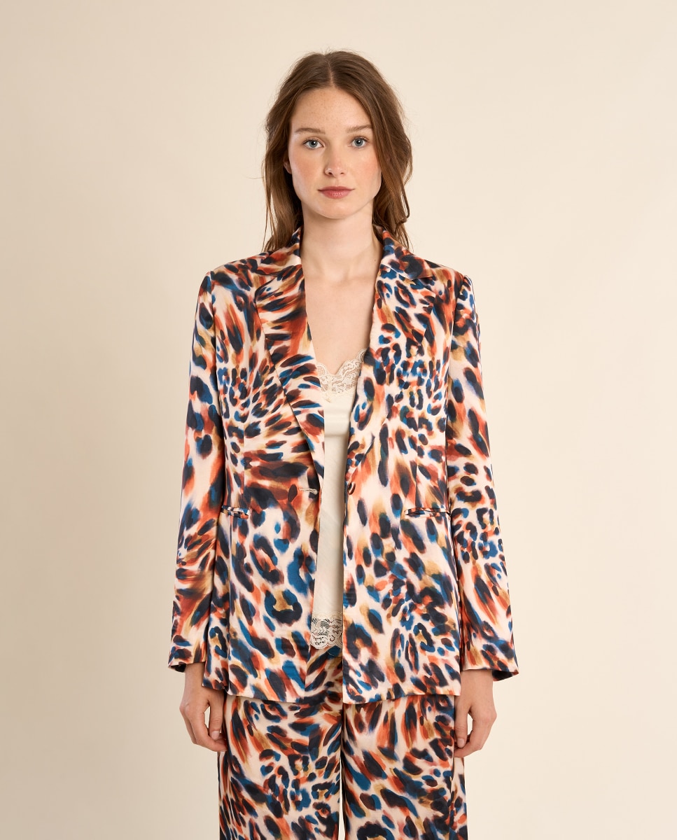 Blazer de mujer de manga larga con cuello y solapa Naranja fuerte Molly Bracken Naranja fuerte-2