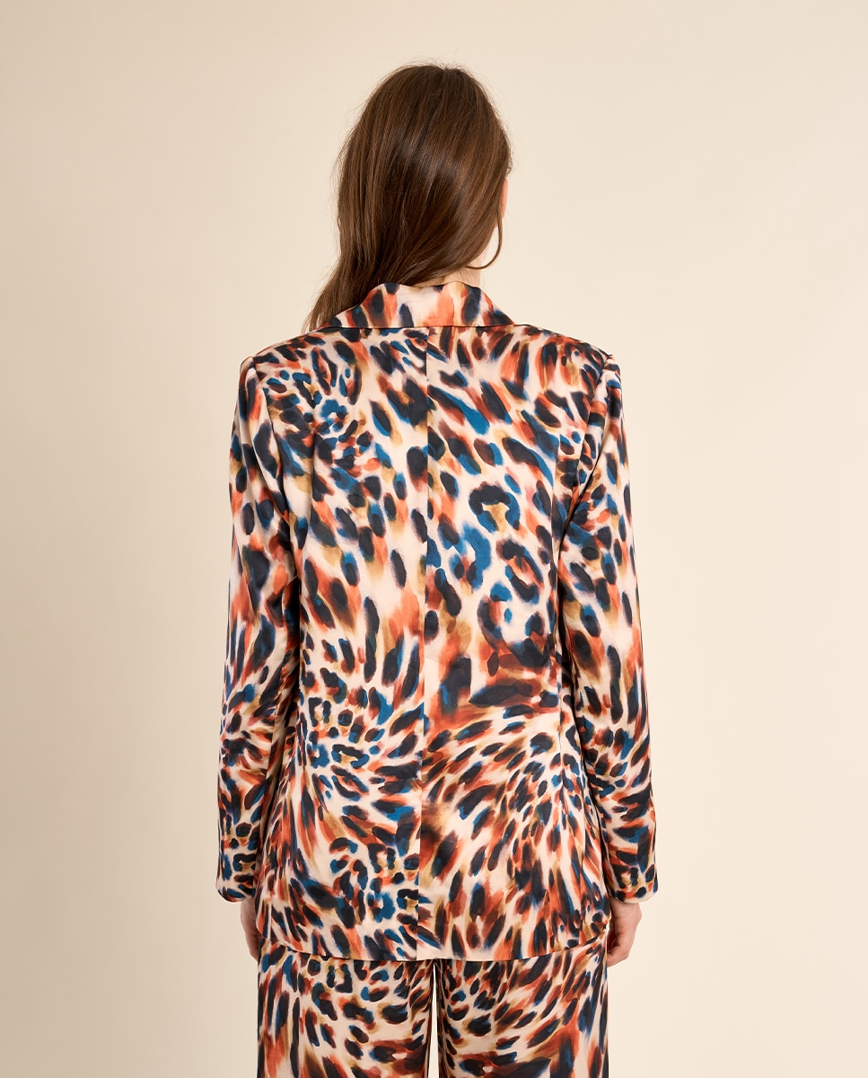 Blazer de mujer de manga larga con cuello y solapa Naranja fuerte Molly Bracken Naranja fuerte-3