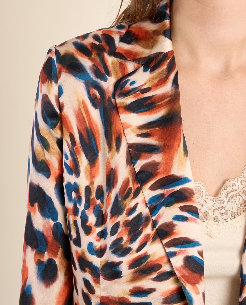 Blazer de mujer de manga larga con cuello y solapa Naranja fuerte Molly Bracken Naranja fuerte-5
