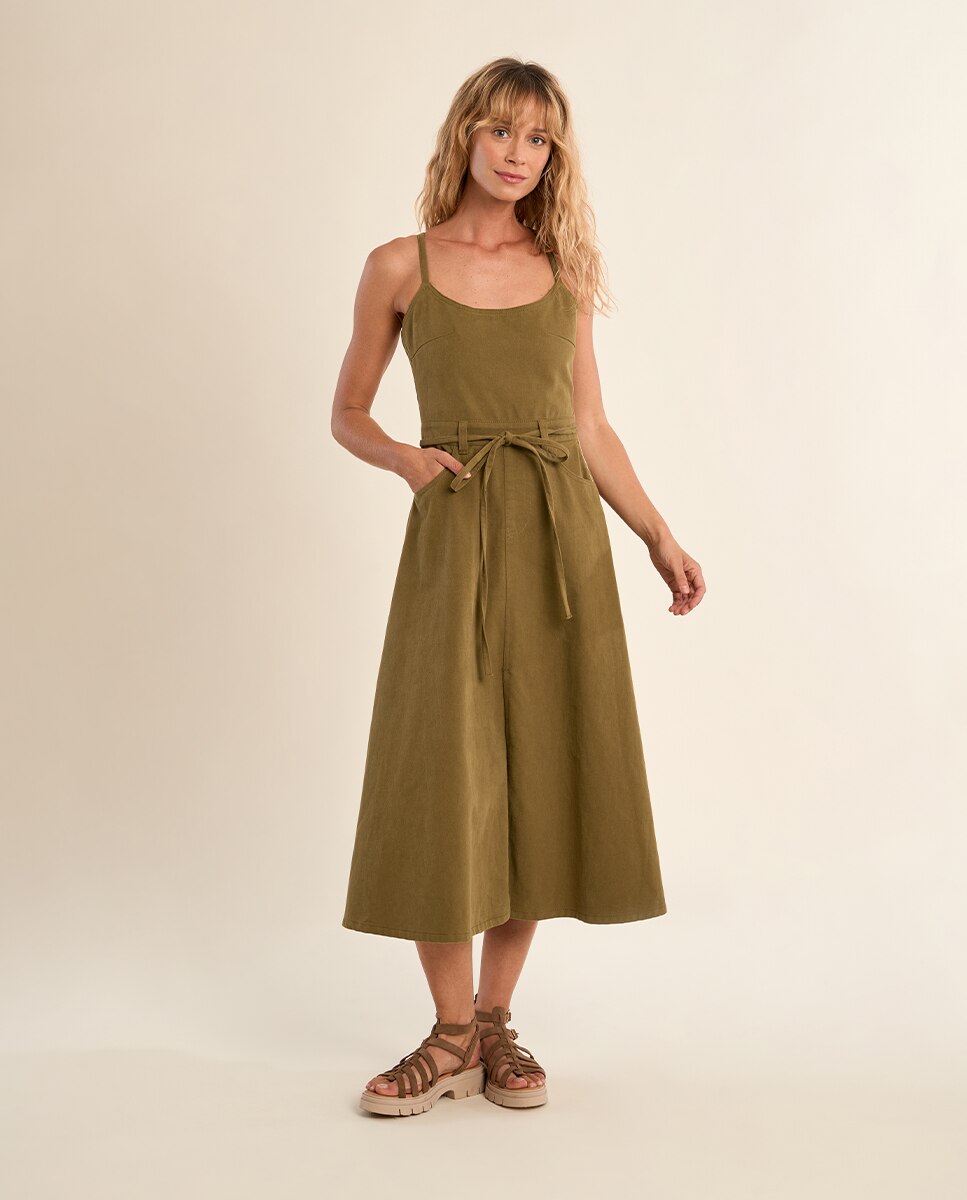 Molly Bracken - Vestido midi de tirantes con lazada.