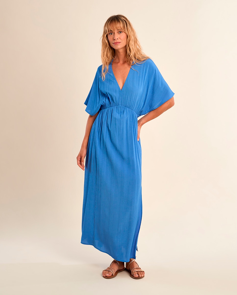 Molly Bracken - Vestido largo de manga corta con estampado.