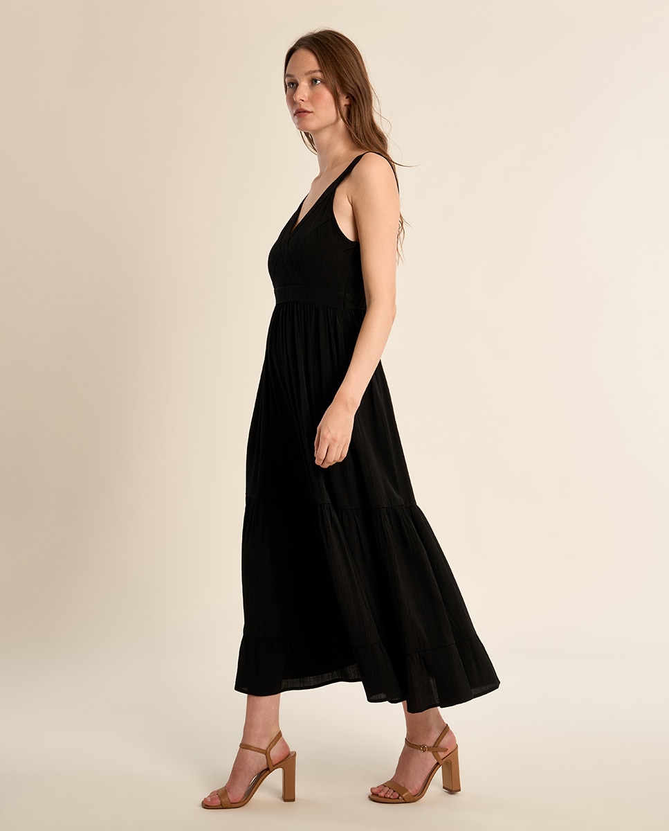 Molly Bracken - Vestido largo de tirantes detalle volantes.