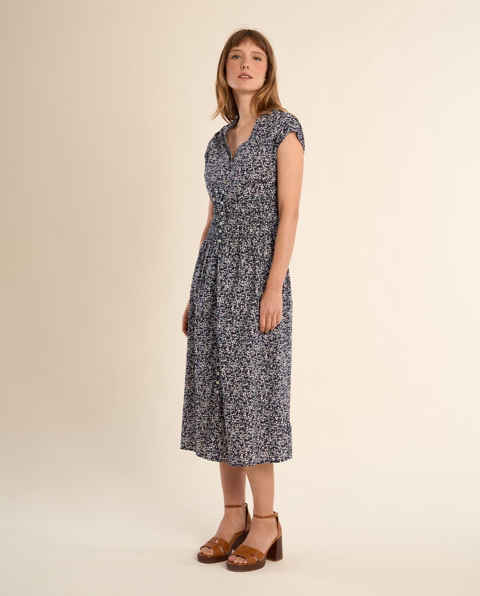 Molly Bracken - Vestido midi de manga corta con estampado.