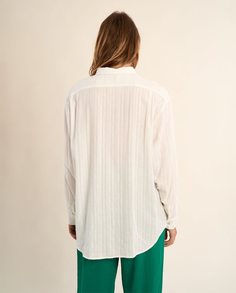 Camisa de mujer de manga larga motivo rayas - Molly Bracken - Crudo Crudo-3