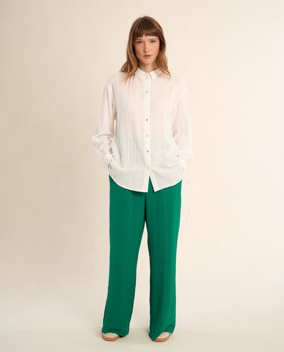 Camisa de mujer de manga larga motivo rayas - Molly Bracken - Crudo Crudo-4