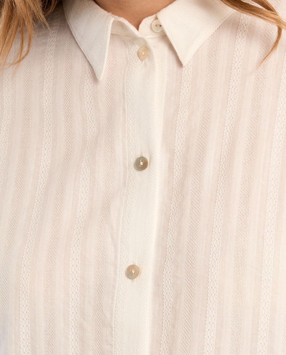 Camisa de mujer de manga larga motivo rayas - Molly Bracken - Crudo Crudo-5