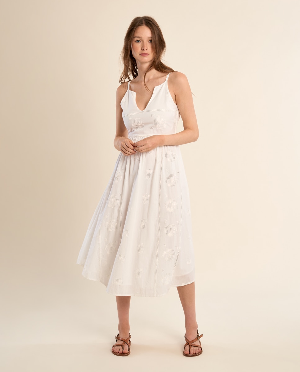 Molly Bracken - Vestido largo de tirantes con detalles bordados.