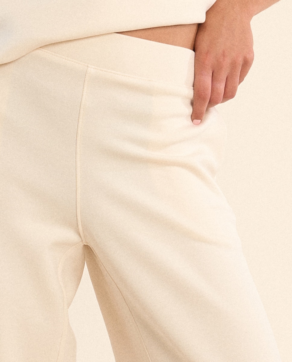 Pantalón de mujer de chándal, perneras anchas - Molly Bracken - Crudo Crudo-3