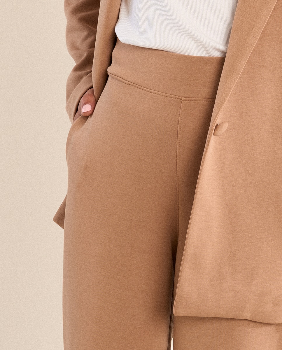 Pantalón de mujer de chándal, perneras anchas - Molly Bracken - Camel Camel-3