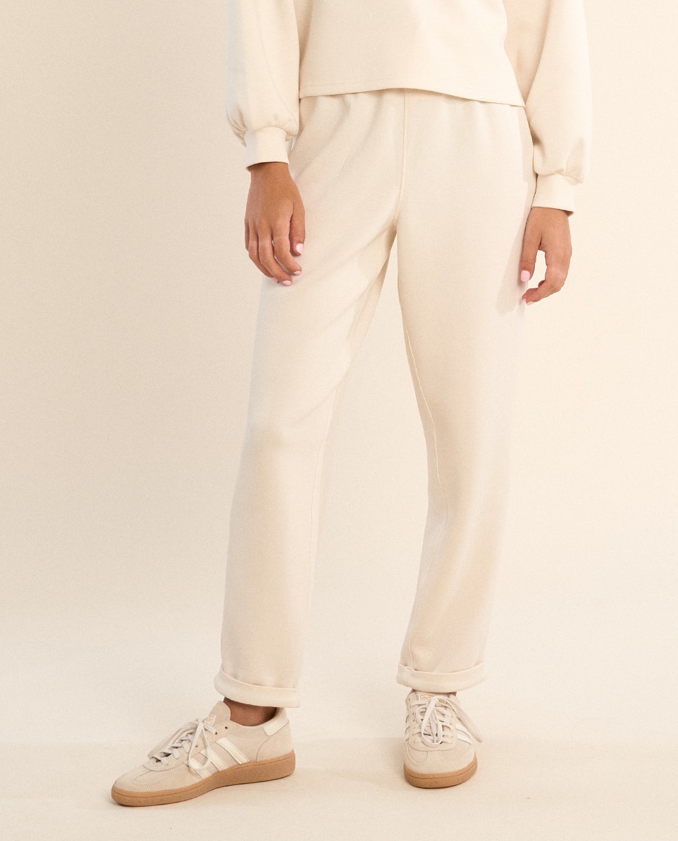 Pantalón de mujer largo, de chándal - Molly Bracken - Crudo Crudo-1
