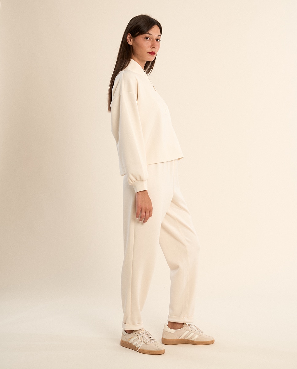 Pantalón de mujer largo, de chándal - Molly Bracken - Crudo Crudo-3