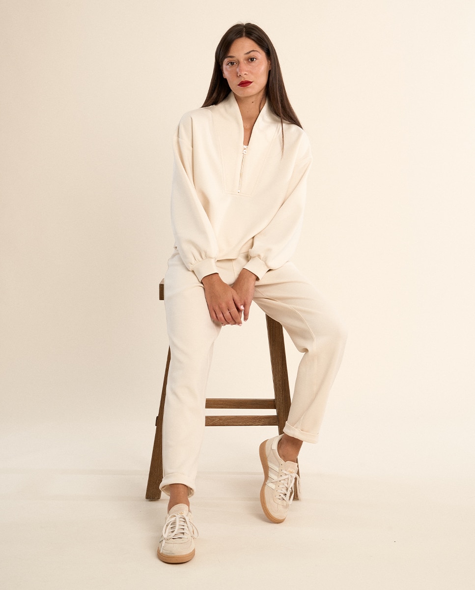 Pantalón de mujer largo, de chándal - Molly Bracken - Crudo Crudo-5