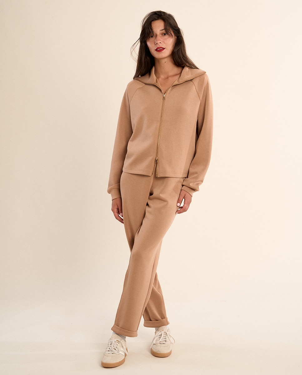 Pantalón de mujer largo, de chándal - Molly Bracken - Camel Camel-2